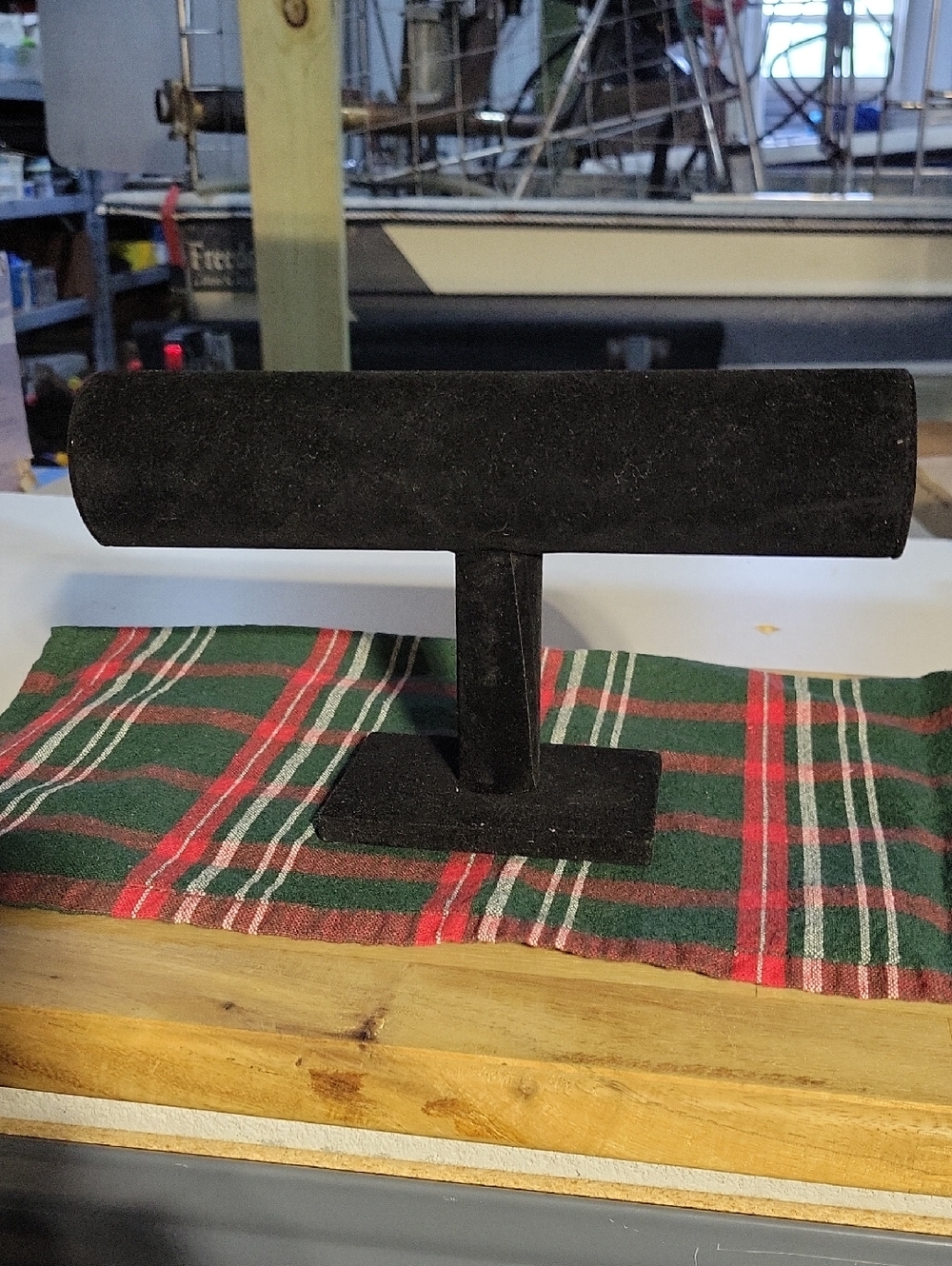 Black Velvet T-Bar Jewelry Display Stand - Home Accents